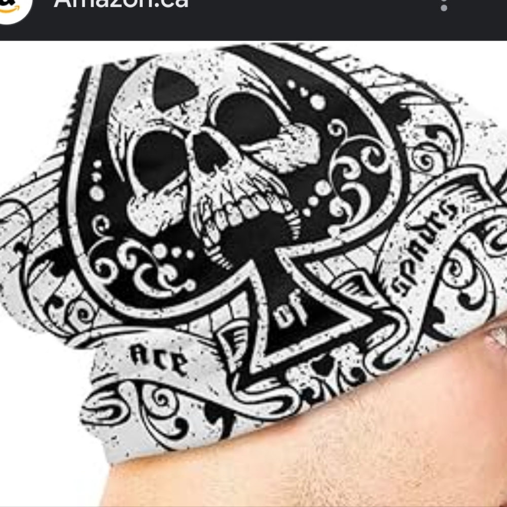 Skull Ace of Spades Men's Slouch Beanie